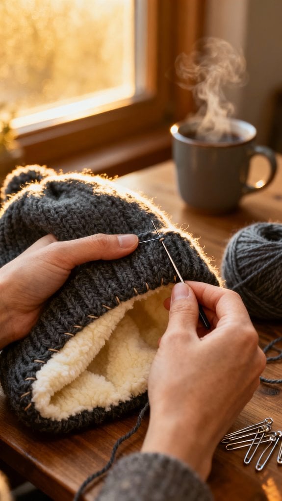 fleece lined winter beanie pattern