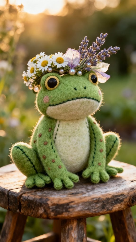 flower crown frog embellishments