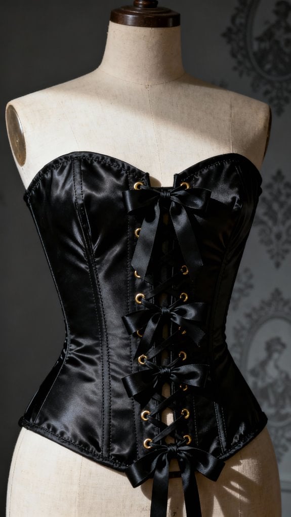 gothic satin corset construction