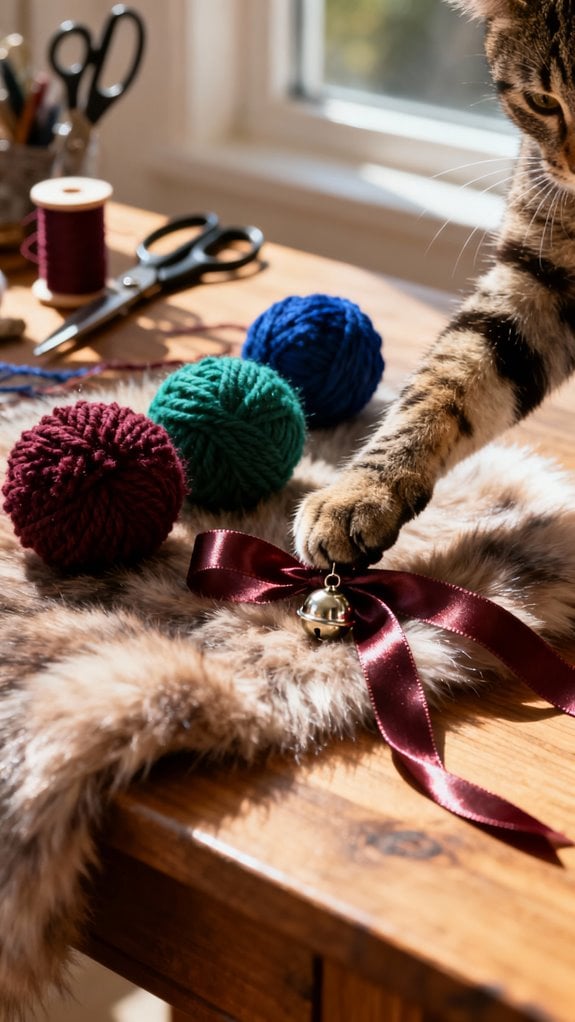 homemade durable cat pom poms