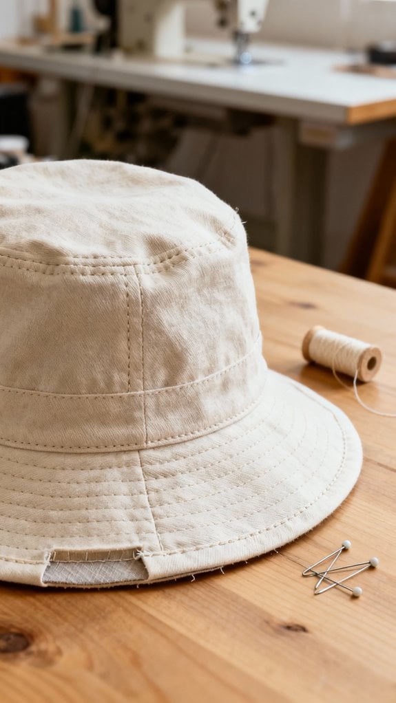 interfaced bucket hat construction