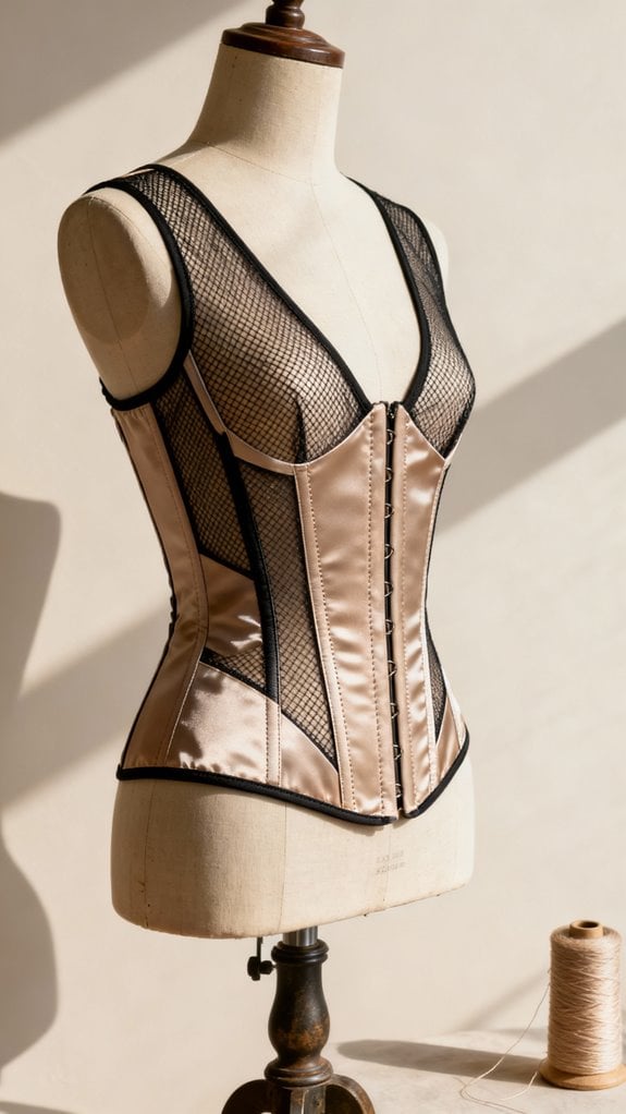 mesh panel corset construction tips