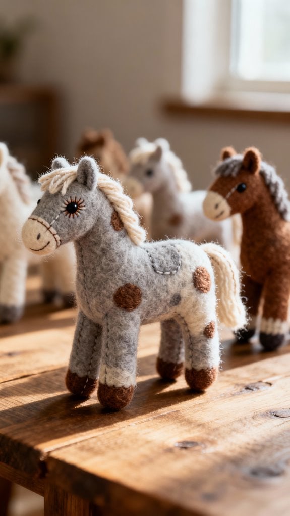 miniature felt horse collection