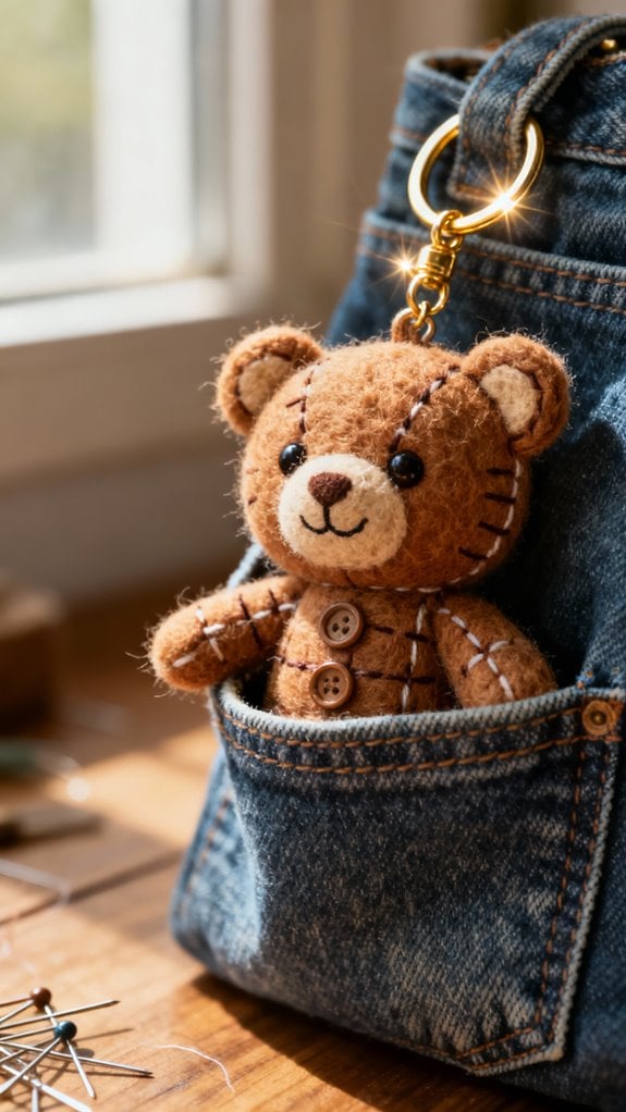 miniature teddy bear keychain