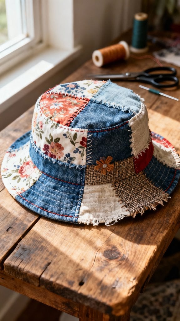patchwork bucket hat creation