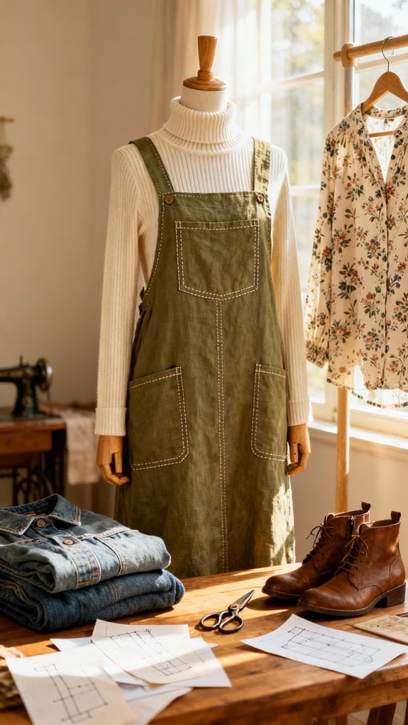 pinafore dress for layering