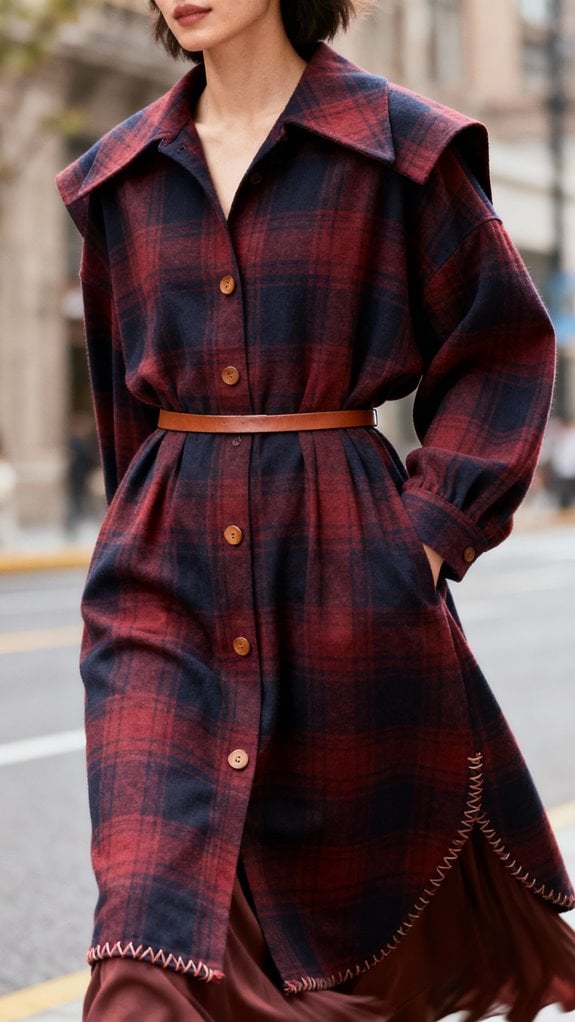 plaid shirt dress sewing project