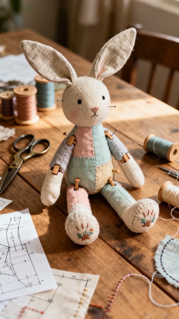 poseable stuffed bunny doll