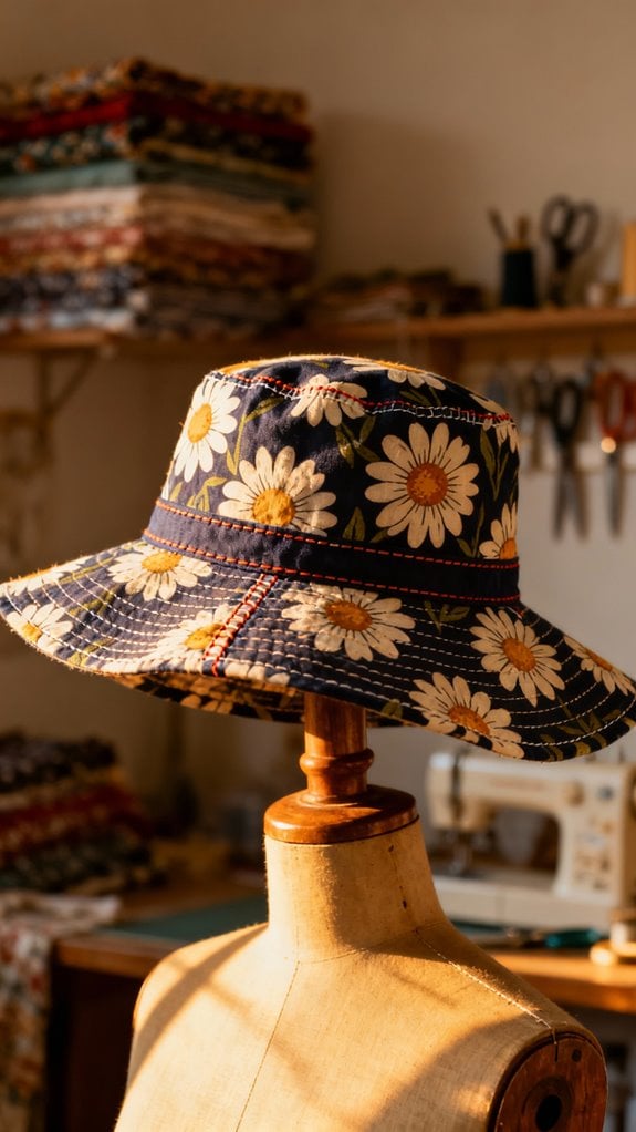 retro floral bucket hat