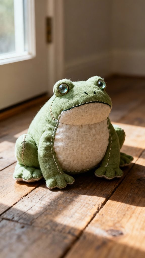 rice filled plush frog stability