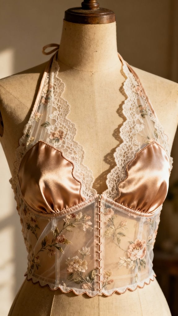sheer lace halter construction tips