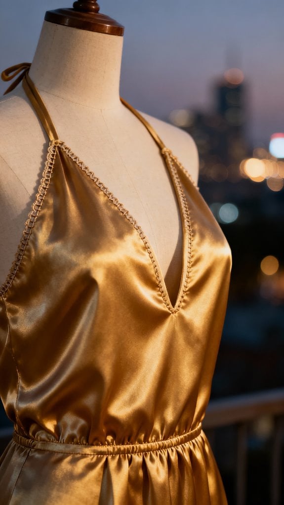 silk satin halter elegance