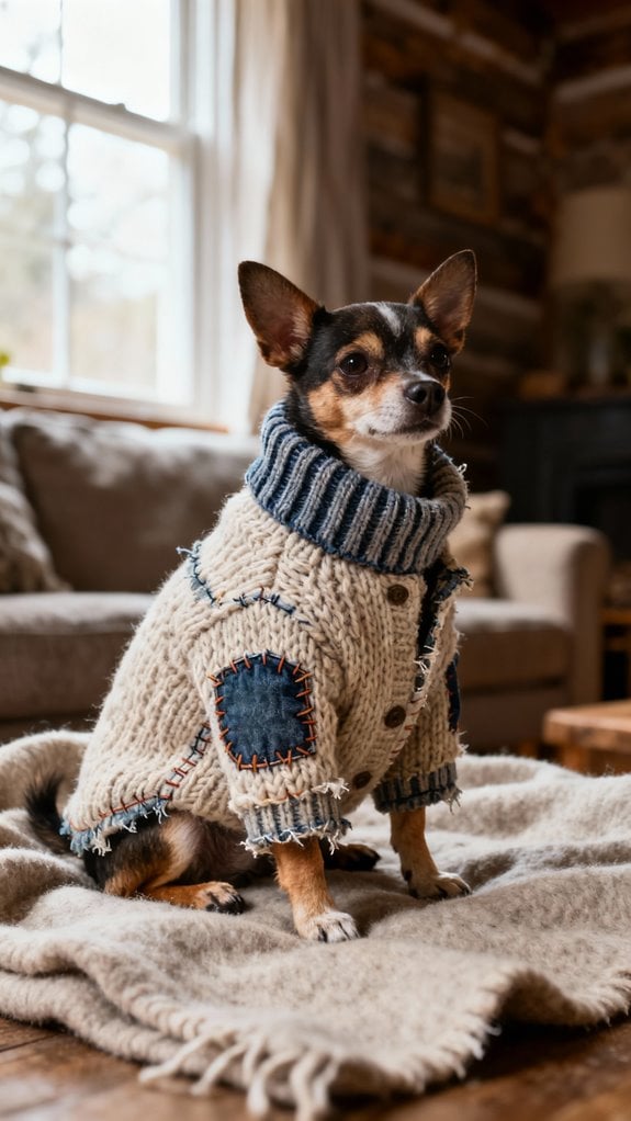 upcycle sweater into dog coat