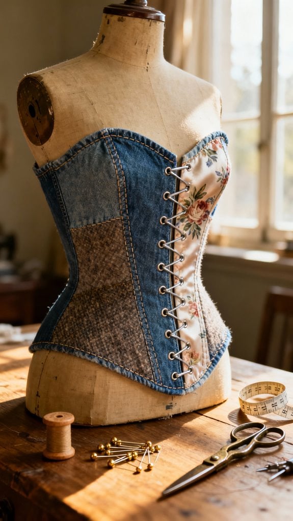 upcycled sustainable corset creation