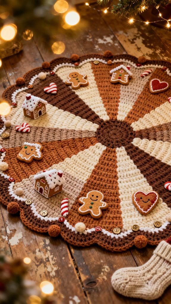 vintage gingerbread holiday skirt