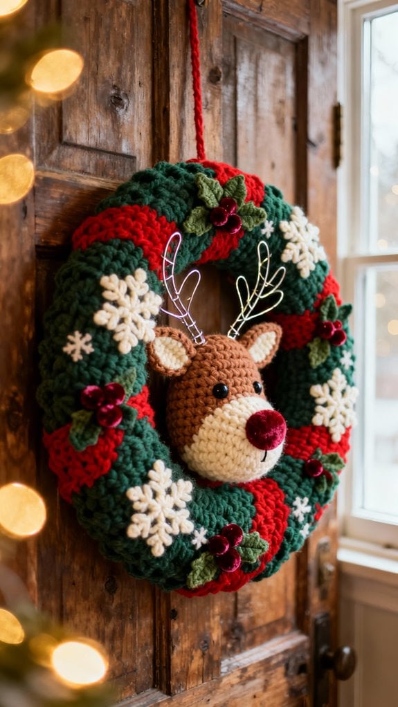 adorable reindeer wreath creation