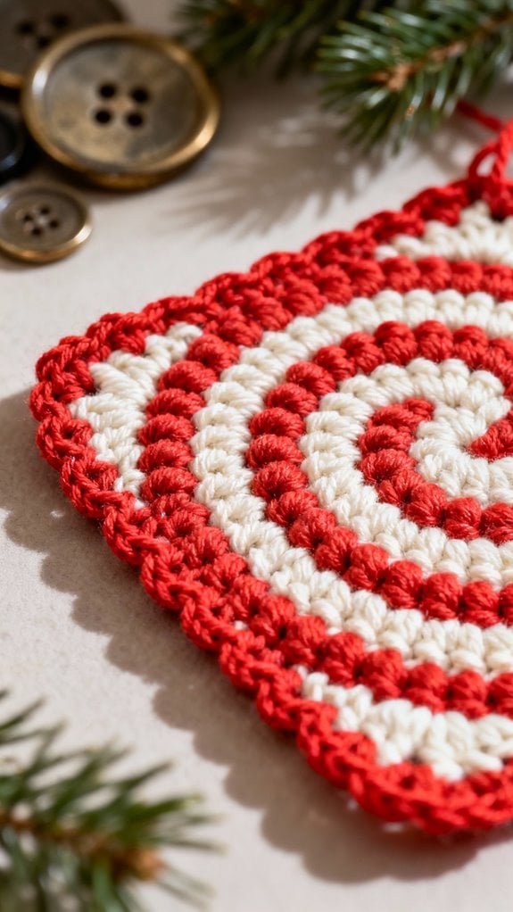 candy cane crochet squares