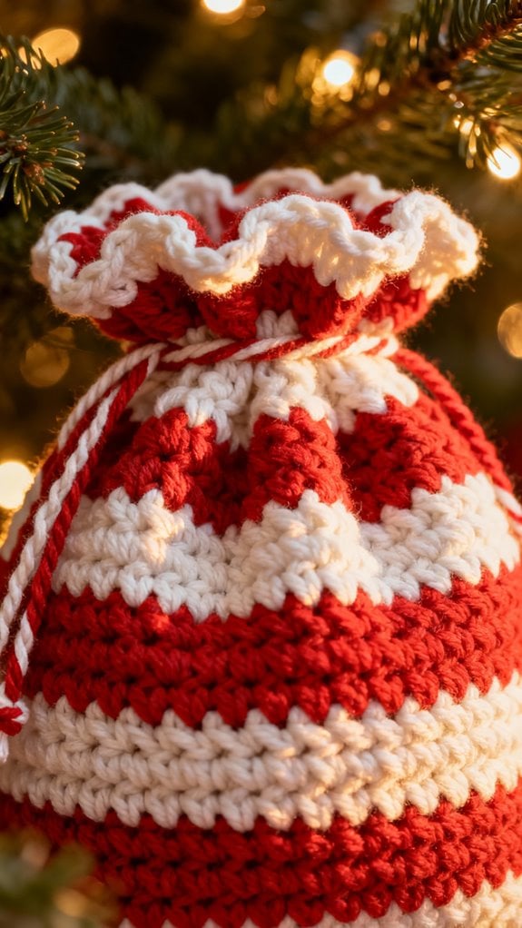 candy cane gift sack