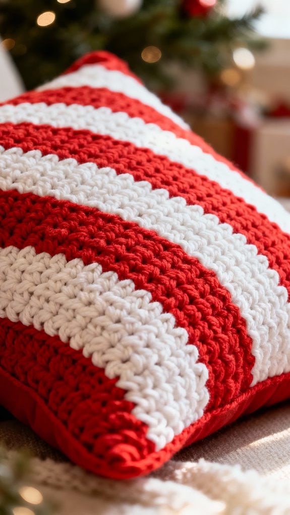 candy cane stripe pillow
