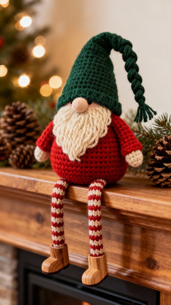 charming crocheted gnome legs