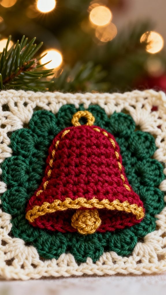 christmas bell granny square