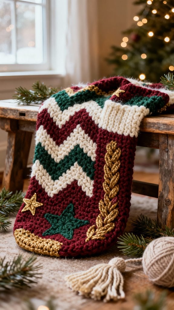 نموذج كروشيه جوارب عيد الميلاد