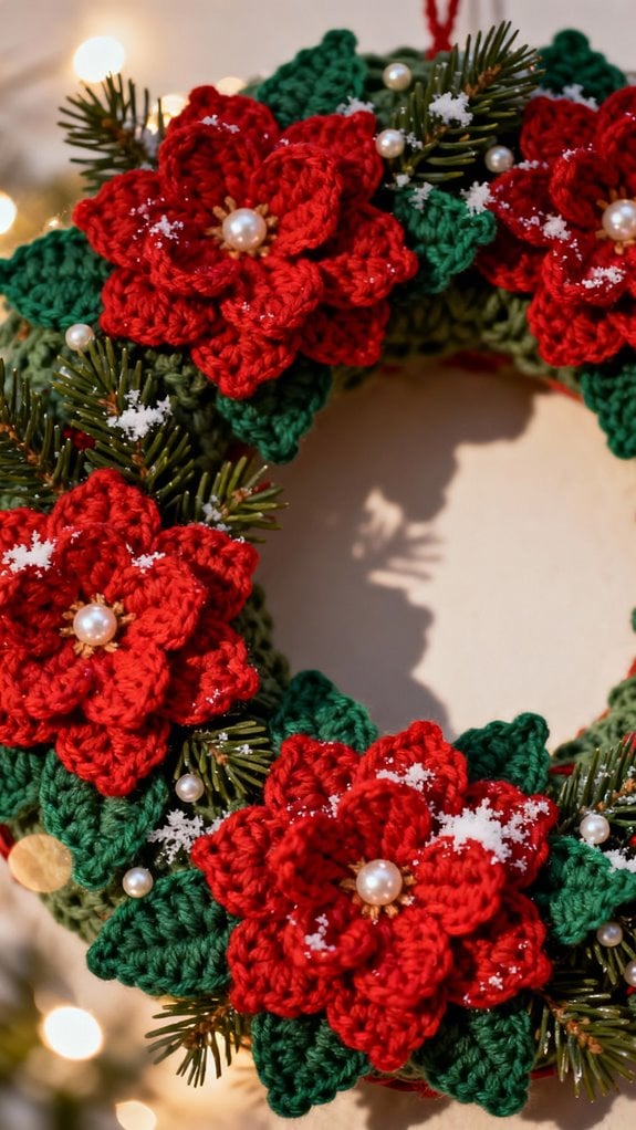 classic crochet holiday wreath