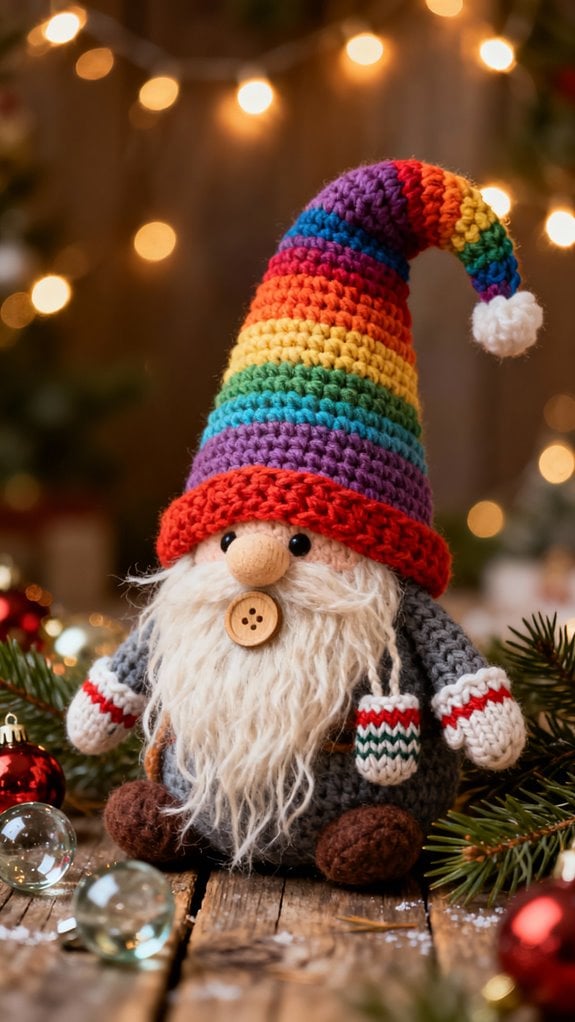 colorful rainbow gnome pattern