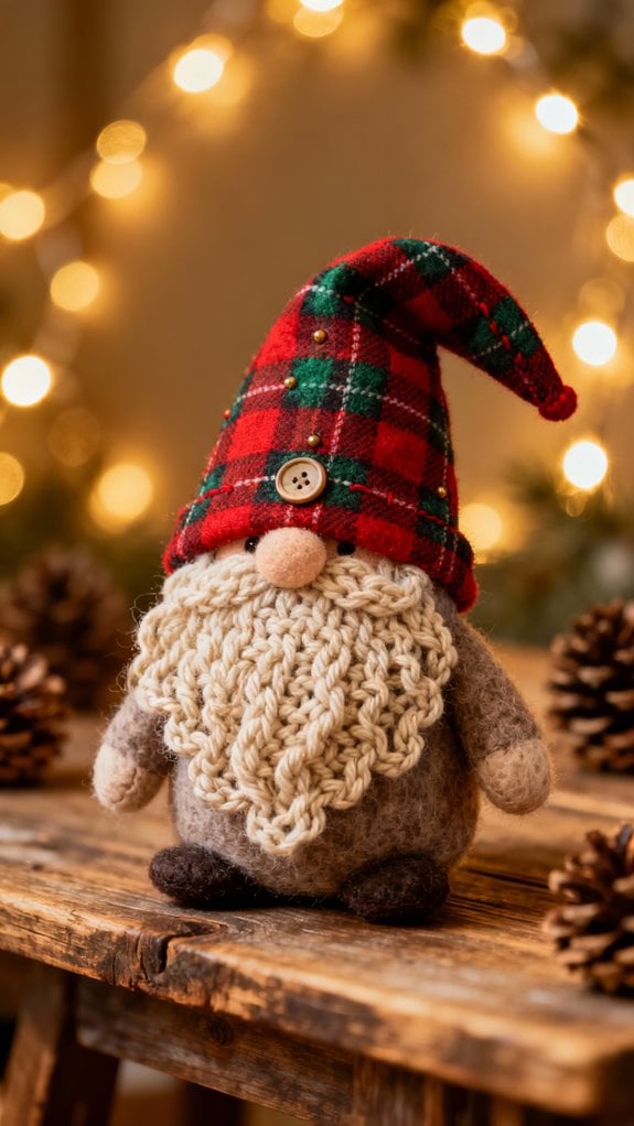 cozy plaid gnome hats