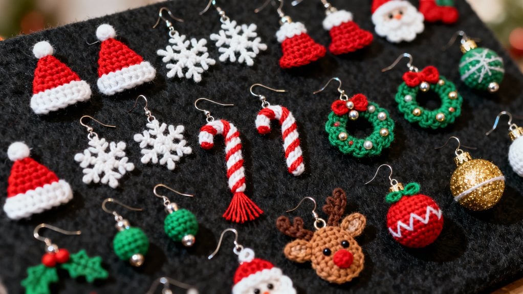 crochet christmas earrings collection