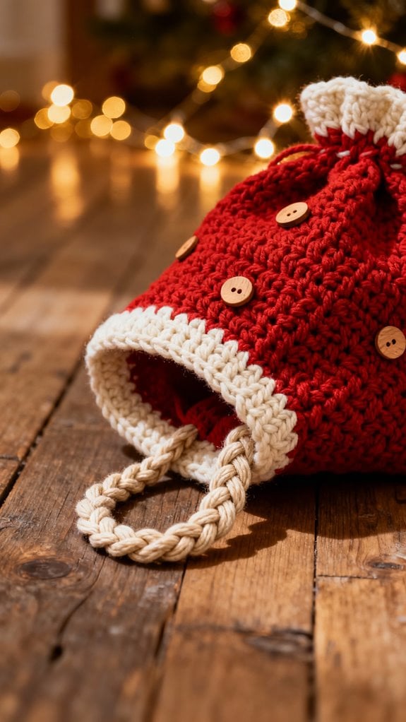 crochet festive santa sack