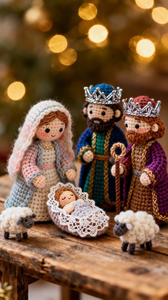 crochet nativity scene figures