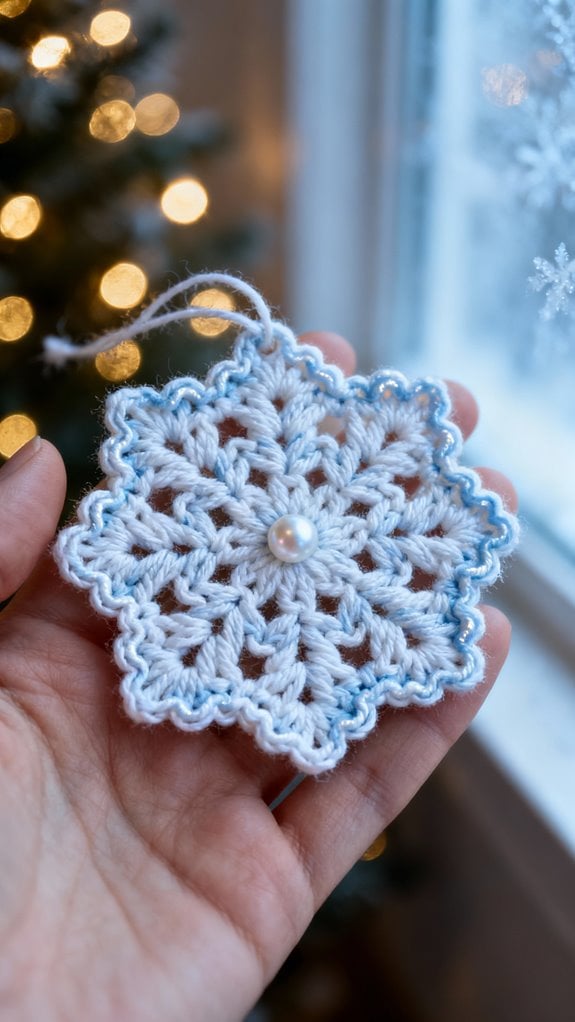 delicate winter snowflake ornament
