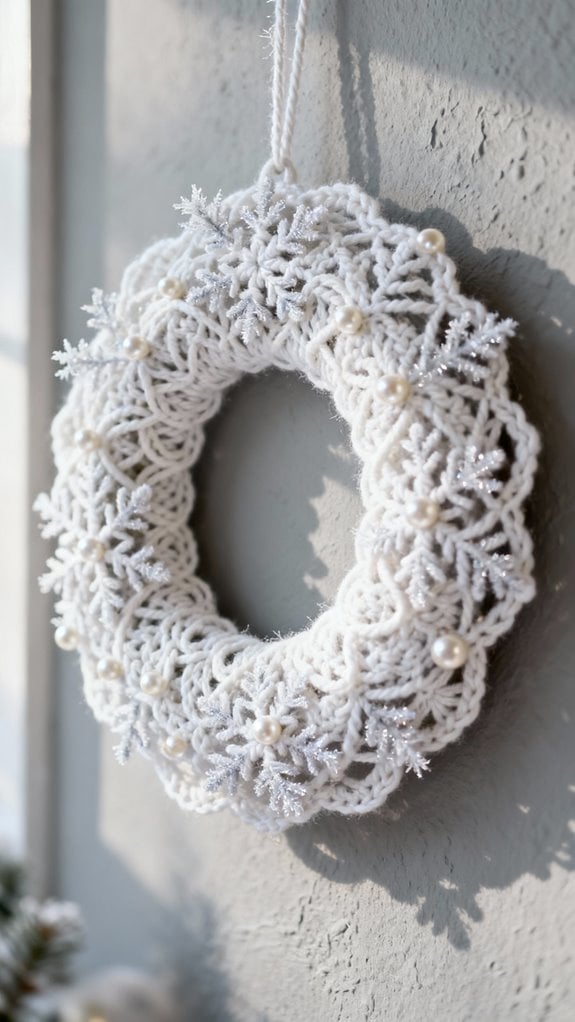 elegant snowflake wreath creation