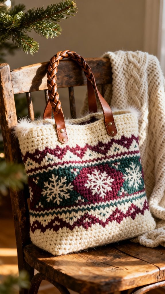 fair isle holiday tote design
