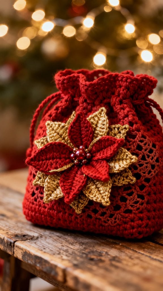festive crochet flower design