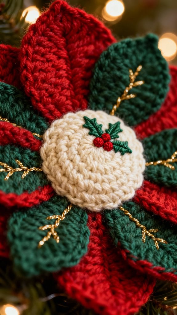 festive granny square wreath