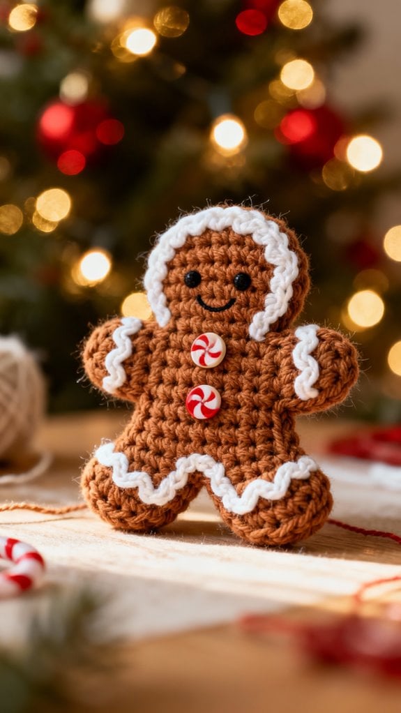 gingerbread man crochet square