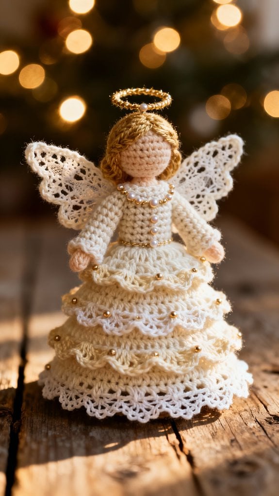 layered yarn angel decorations