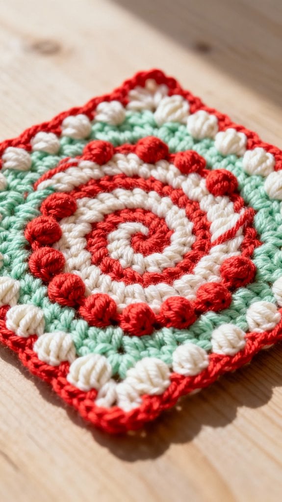 peppermint swirl granny square