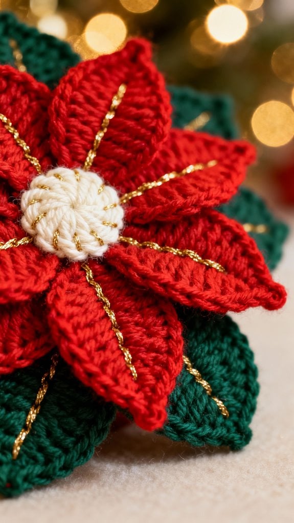 poinsettia crochet texture technique