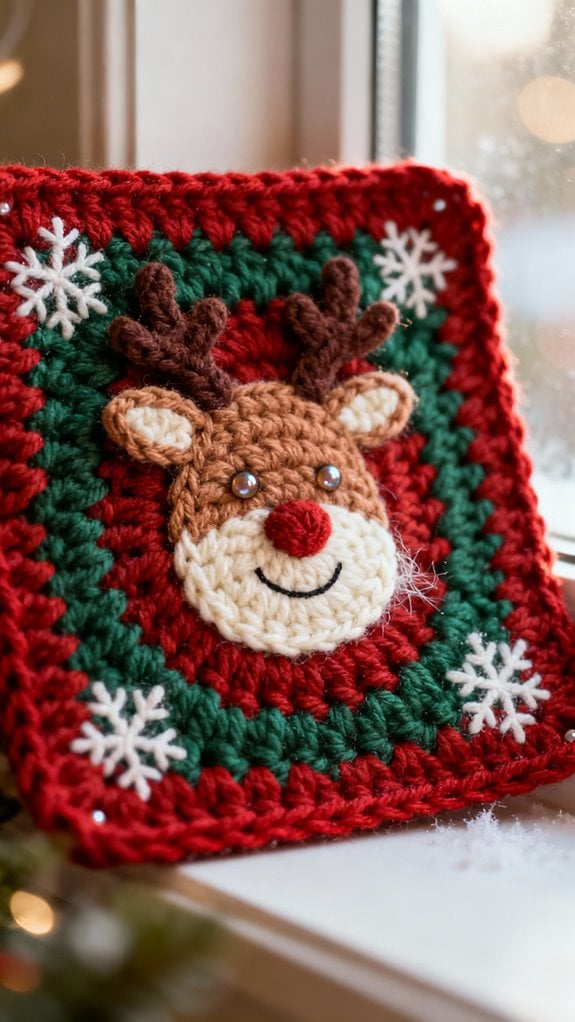 reindeer granny square creation