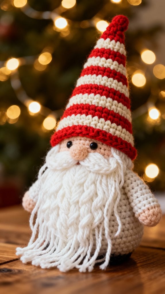 striped hat gnome decoration