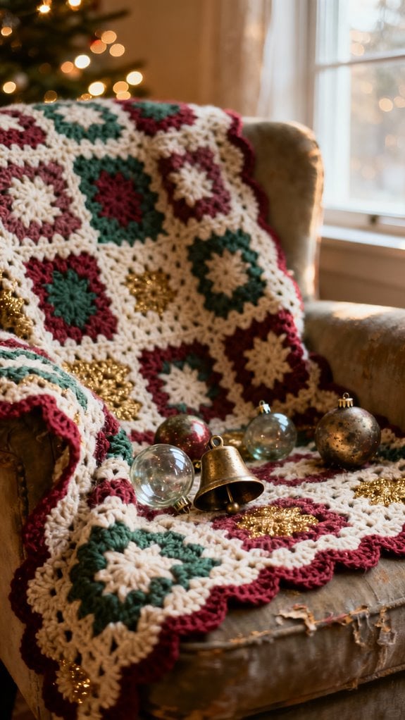 بطانية كروشيه مستوحاة من الطراز القديم