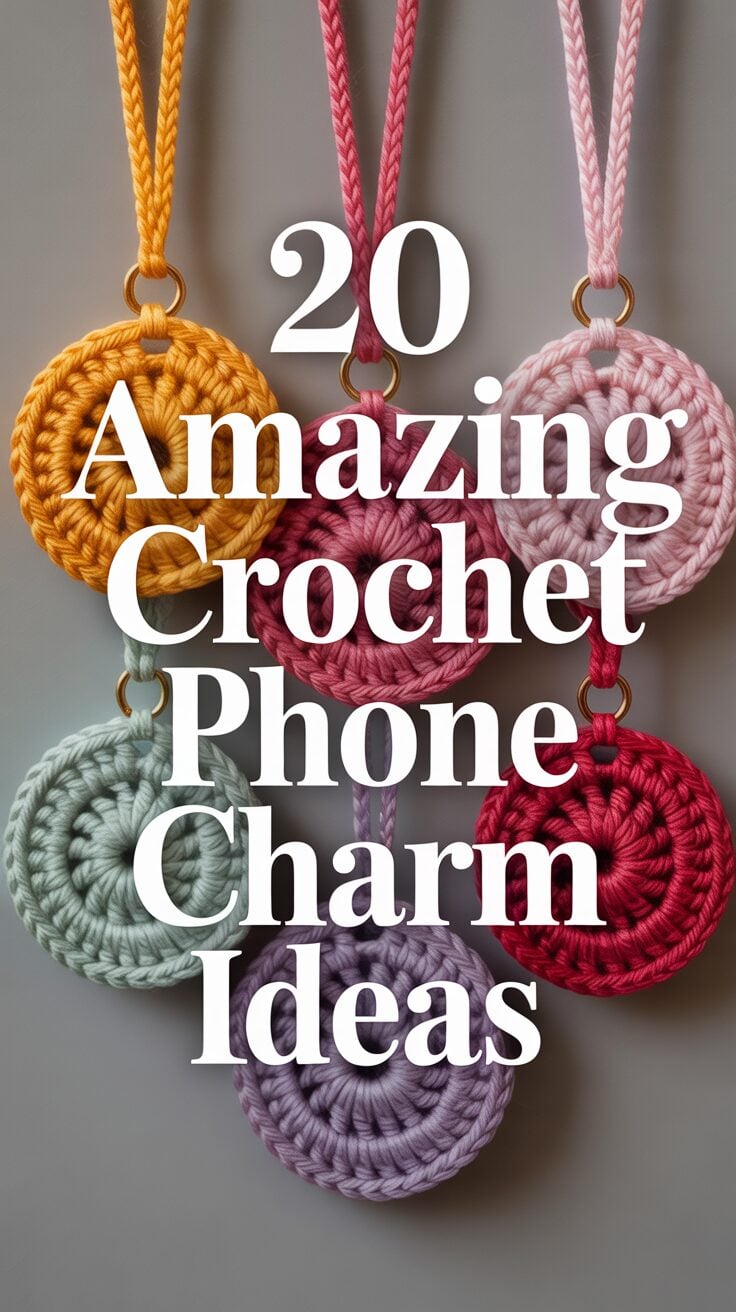 Pinterest pin for 20 Amazing Crochet Phone Charm Ideas